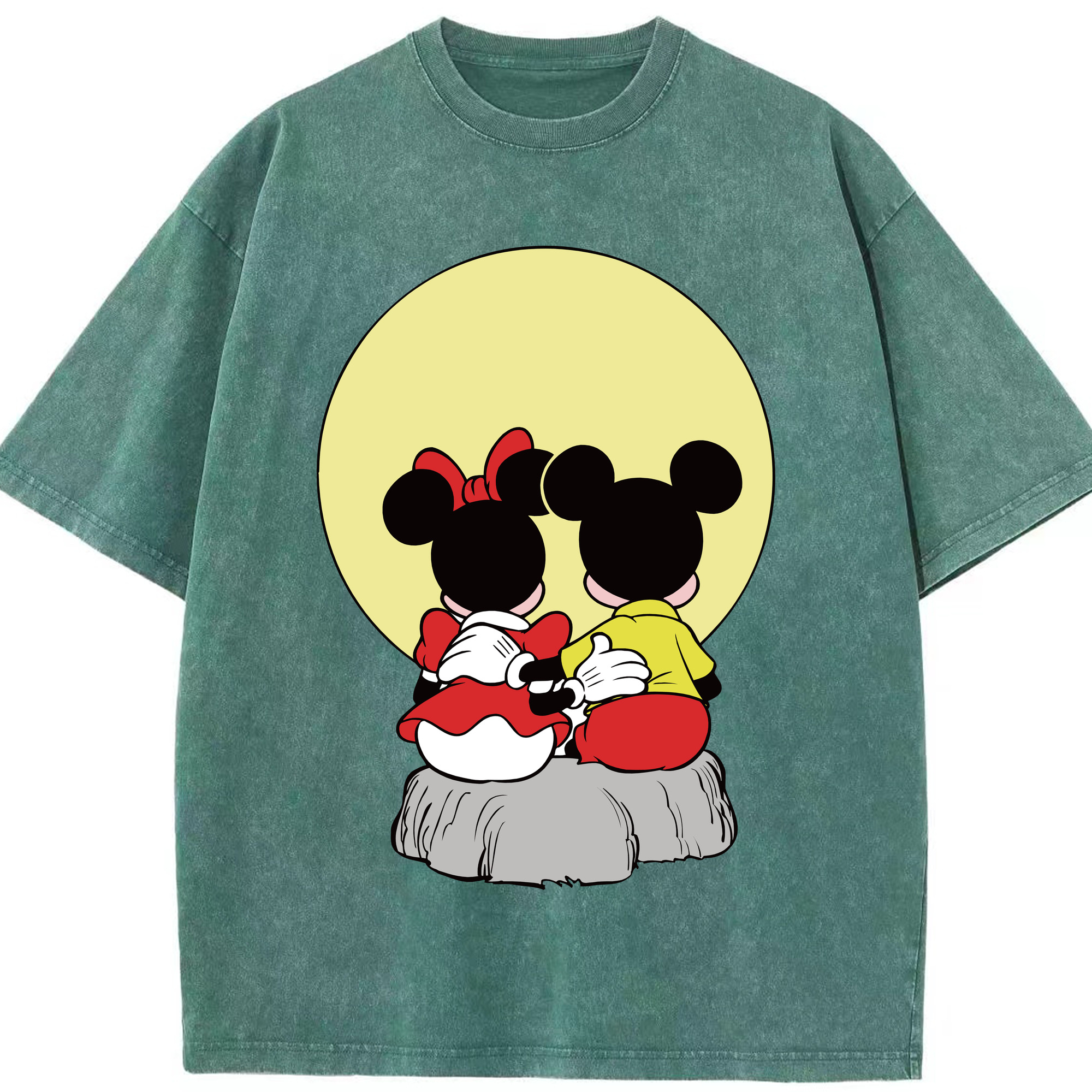 （画像用） ミッキーマウス Mickey Mouse 綿100% ヴィンテージ風 半袖Tシャツ（フロントプリント）